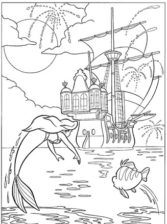 The little mermaid coloring page