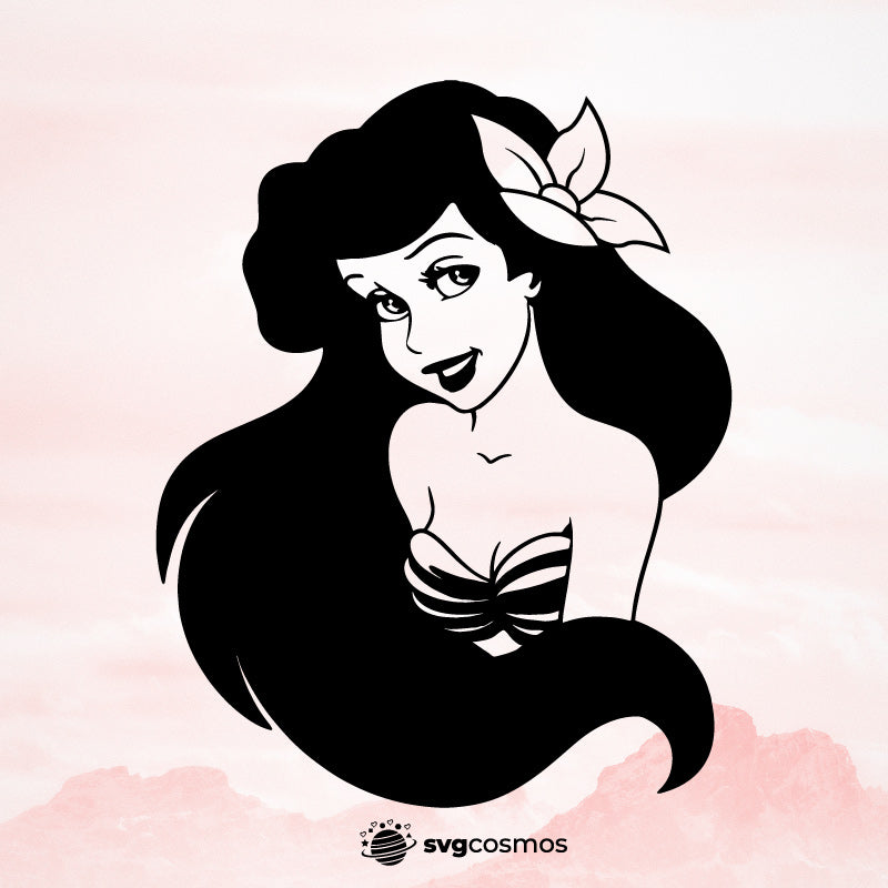 Ariel little mermaid silhouette svg cricut â