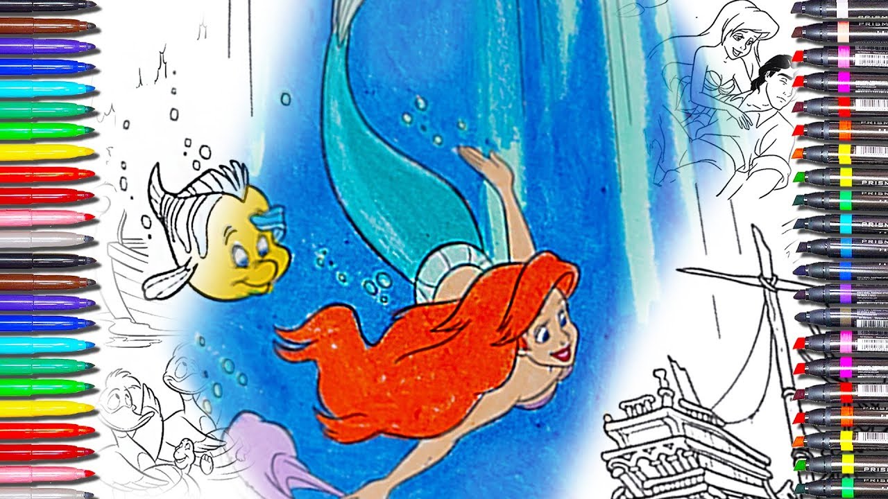 The little mermaid coloring bookâdisney princess ariel coloring pages free videos games with crayon