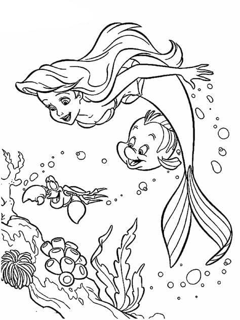 The little mermaid coloring page