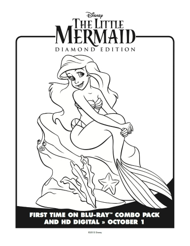 Ariel little mermaid coloring page