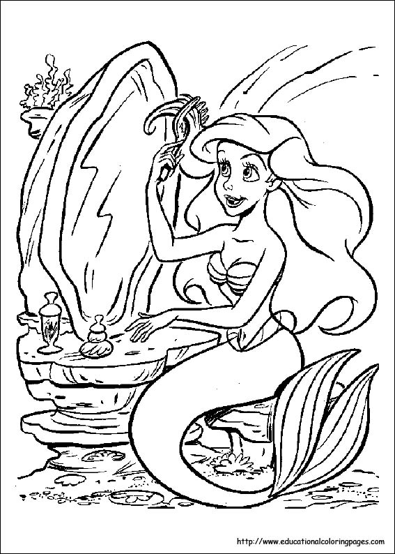 Little mermaid coloring pages free for kids