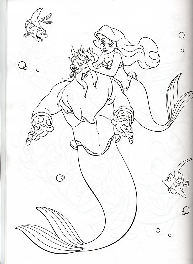 Triton ariel mermaid coloring pages ariel coloring pages disney coloring pages