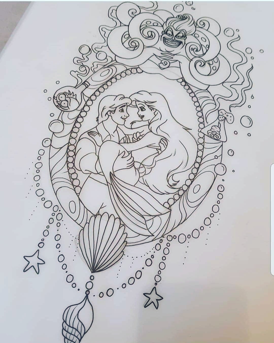 Heaven n hell tattoos on x we cant wait to see all the amazing artwork done this weekend by the fabulous dawn collins we love this little mermaid design ððâï thelittlemermaid disney