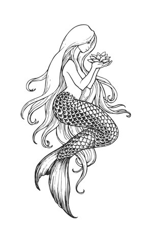 Tattoo design mermaid stock photos and images
