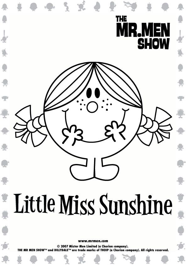 Mr men show printables mr men little miss sunshine mr men little miss