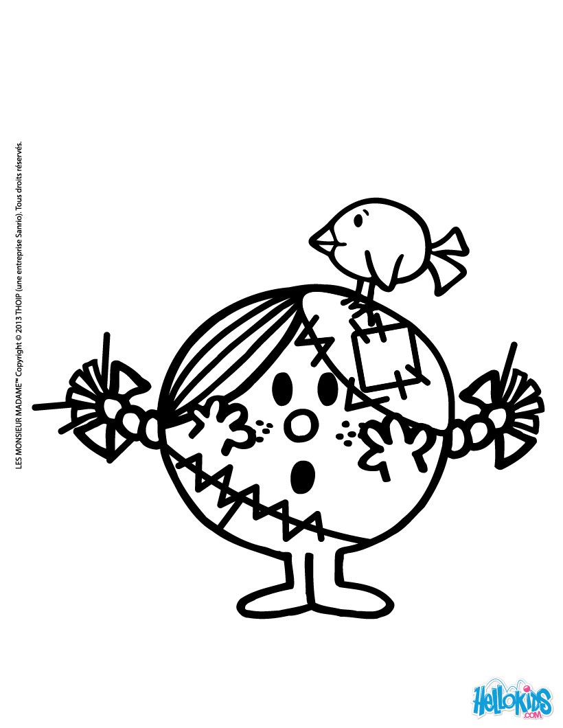 Little miss zombie coloring pages