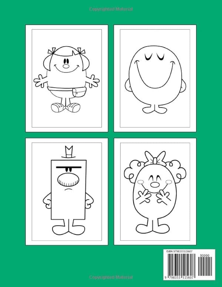 Mr máºn and láttlã miss coloring book encourage creativity for boys and girls mr máºn and láttlã missers with one sided drawing pages of characters and iconic scenes belva villegas books