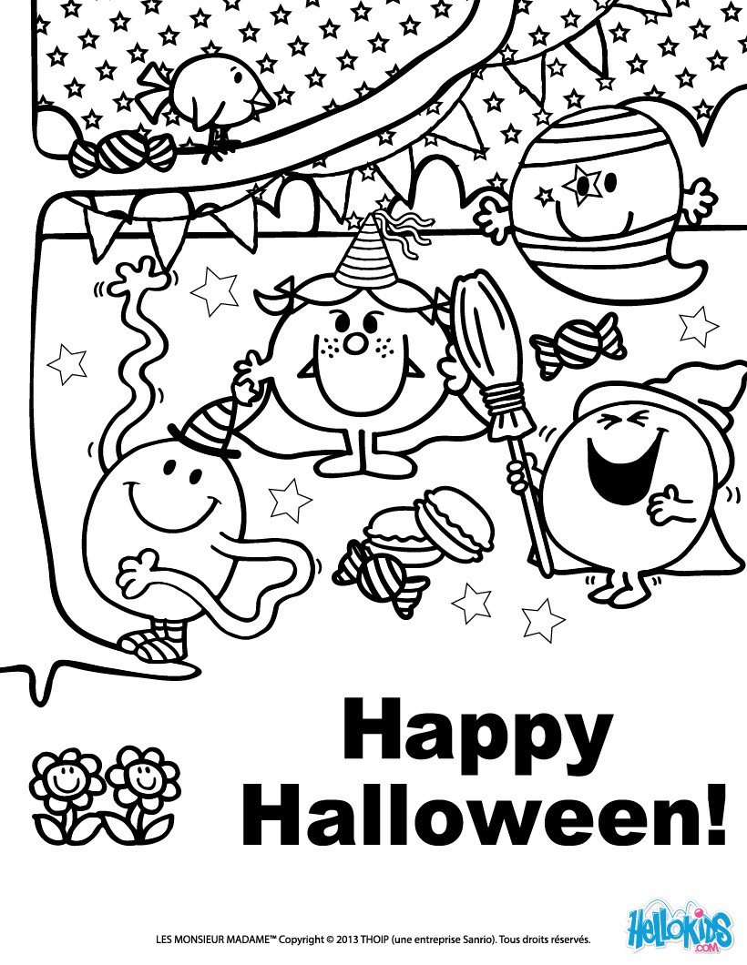 Happy halloween coloring pages