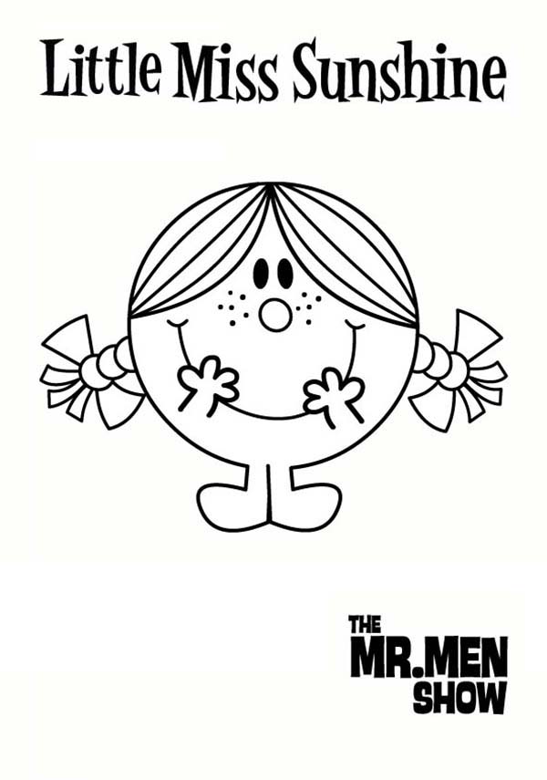 Little miss sunshine is excited in mr men and little miss coloring pages bulk color