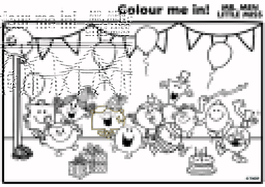 Mr men colouring sheets