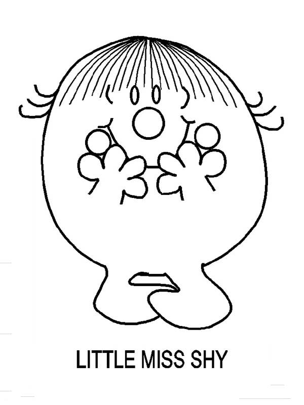 Drawing little miss shy in mr men and little miss coloring pages bulk color