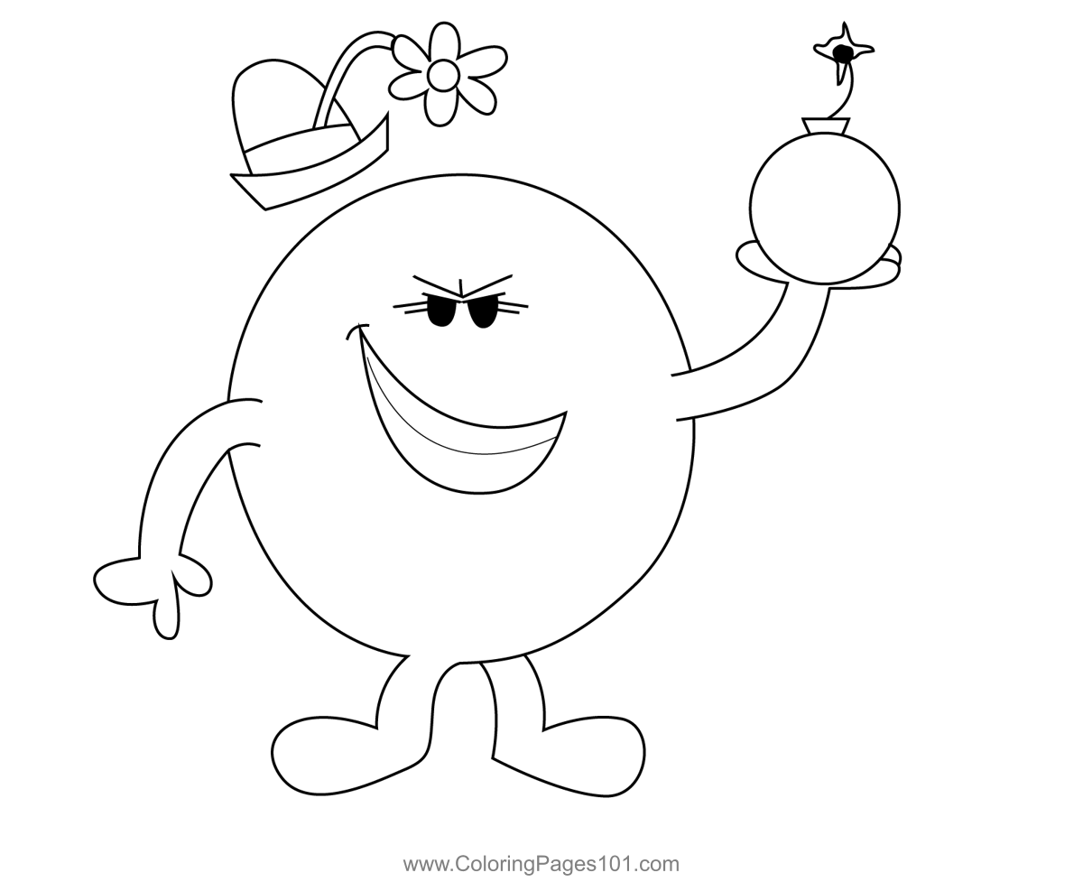 Little miss bossy coloring page for kids