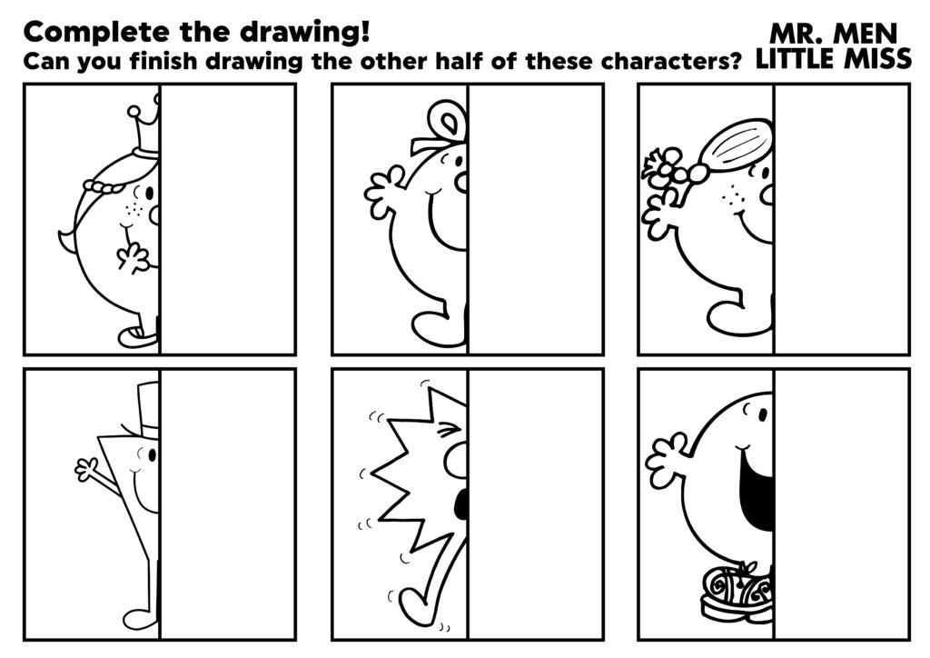 Plete the mr men little miss drawings