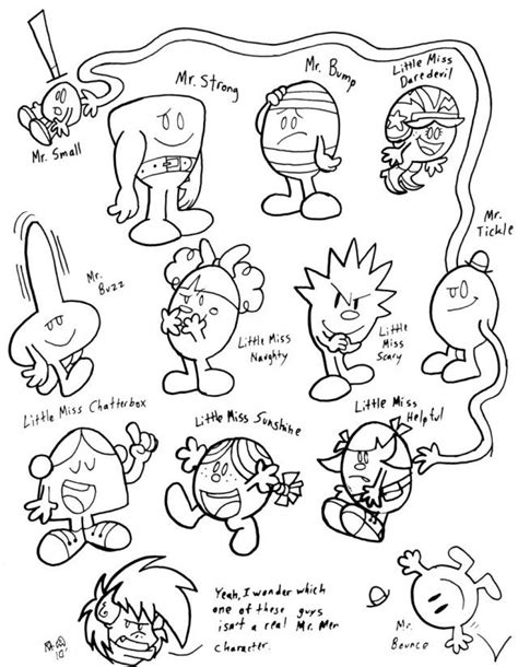 Mr men little misses louring pages
