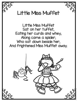 Little miss muffet interactive book and poster by teaching sensory explorers
