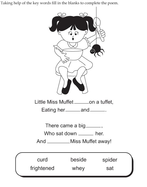 Little miss muffet worksheet download free little miss muffet worksheet for kids best coloring pages