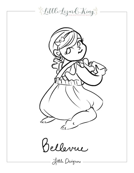 Bellevue baby coloring page â little lizard king