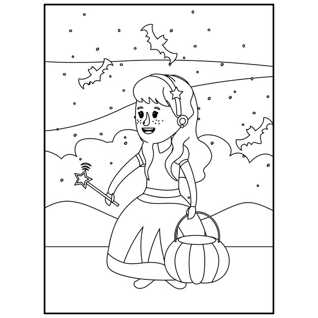 Premium vector halloween coloring pages for kids