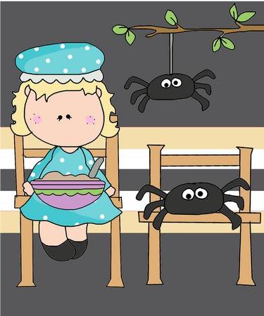 Little miss muffet nursery rhyme clip art â