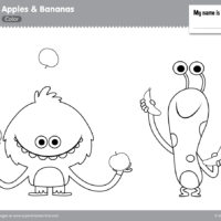 Five little monsters jumping in the bed coloring pages