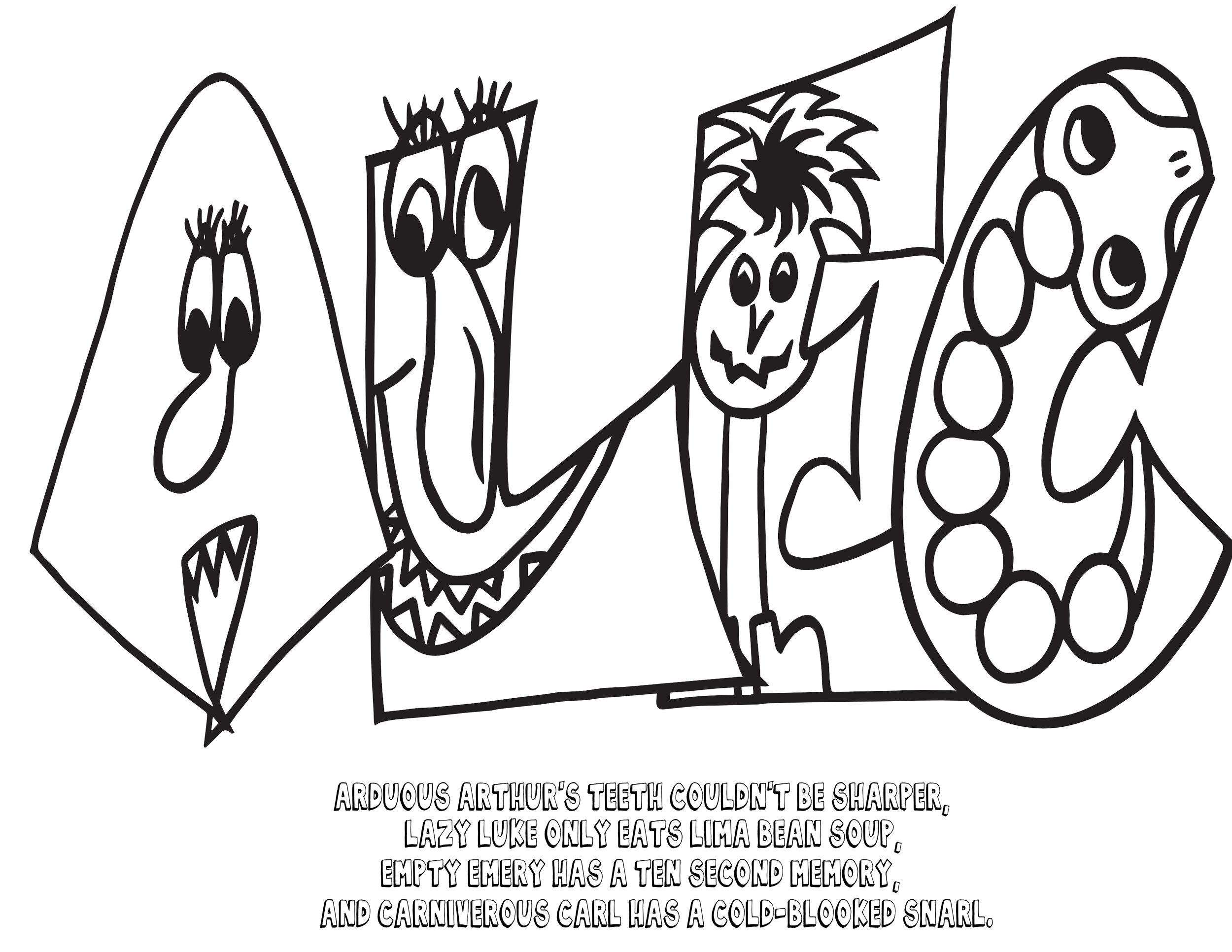 Alec coloring pages little monster classic doodle