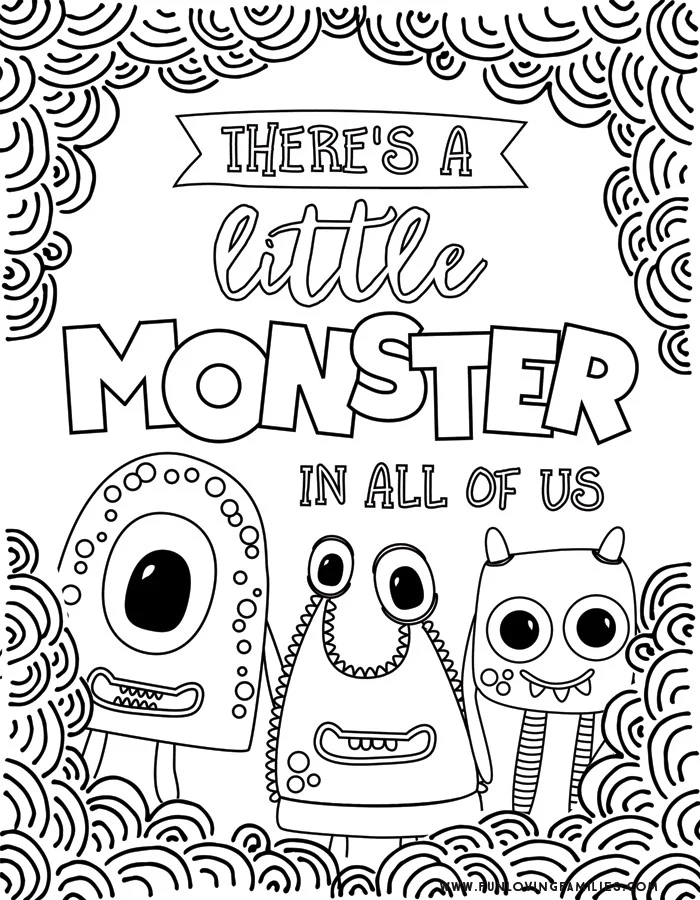 Monster coloring pages cute and silly monsters for kids free printables