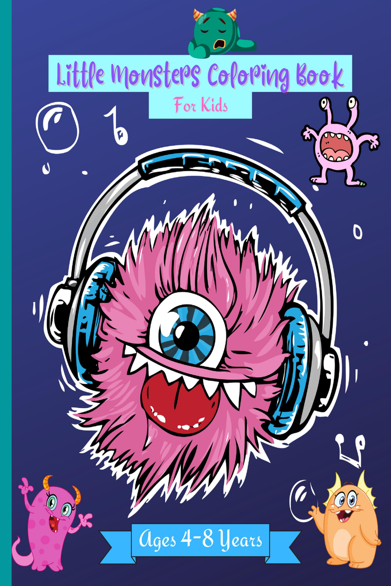 Little monsters coloring book for kids ages