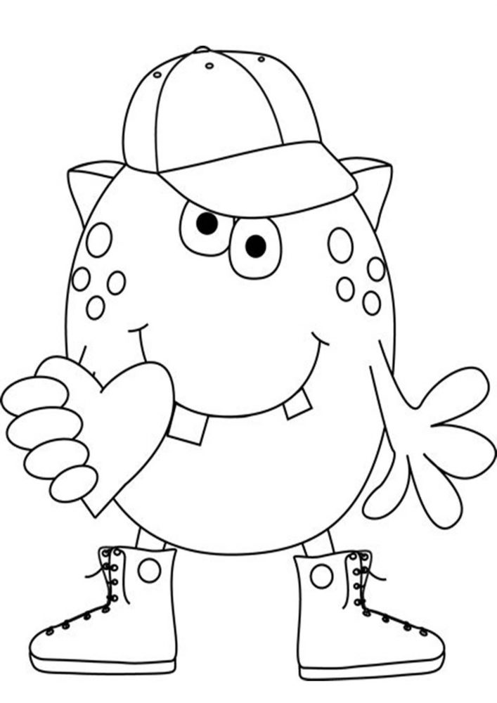Free easy to print monster coloring pages