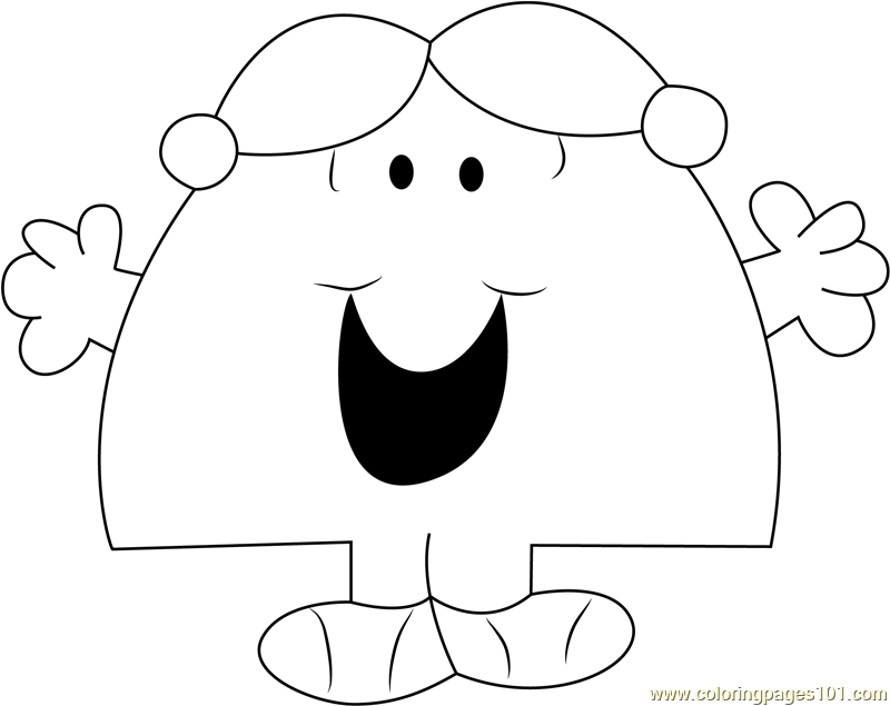 Little miss chatterbox coloring page for kids