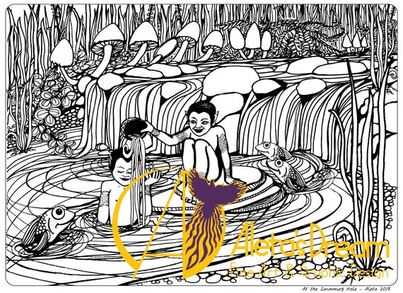 Aletas menehune coloring book printable coloring pages all ages instant download hawaiian faery folk little people coloring book download now
