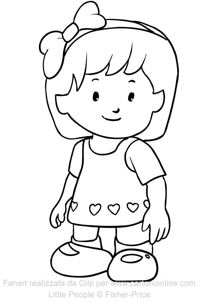 Mia from little people coloring page