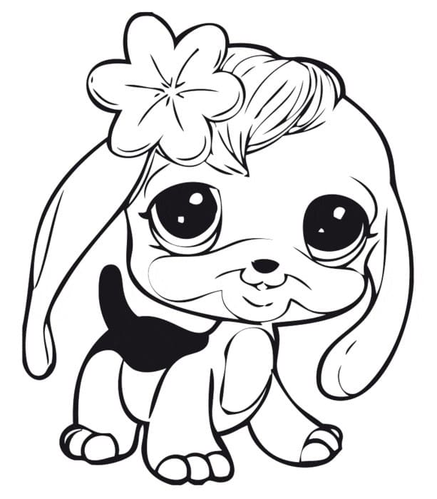 Littlest pet shop cute dog coloring page