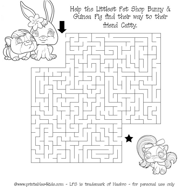 Printable littlest pet shop maze â printables for kids â free word search puzzles coloring pages and other activities