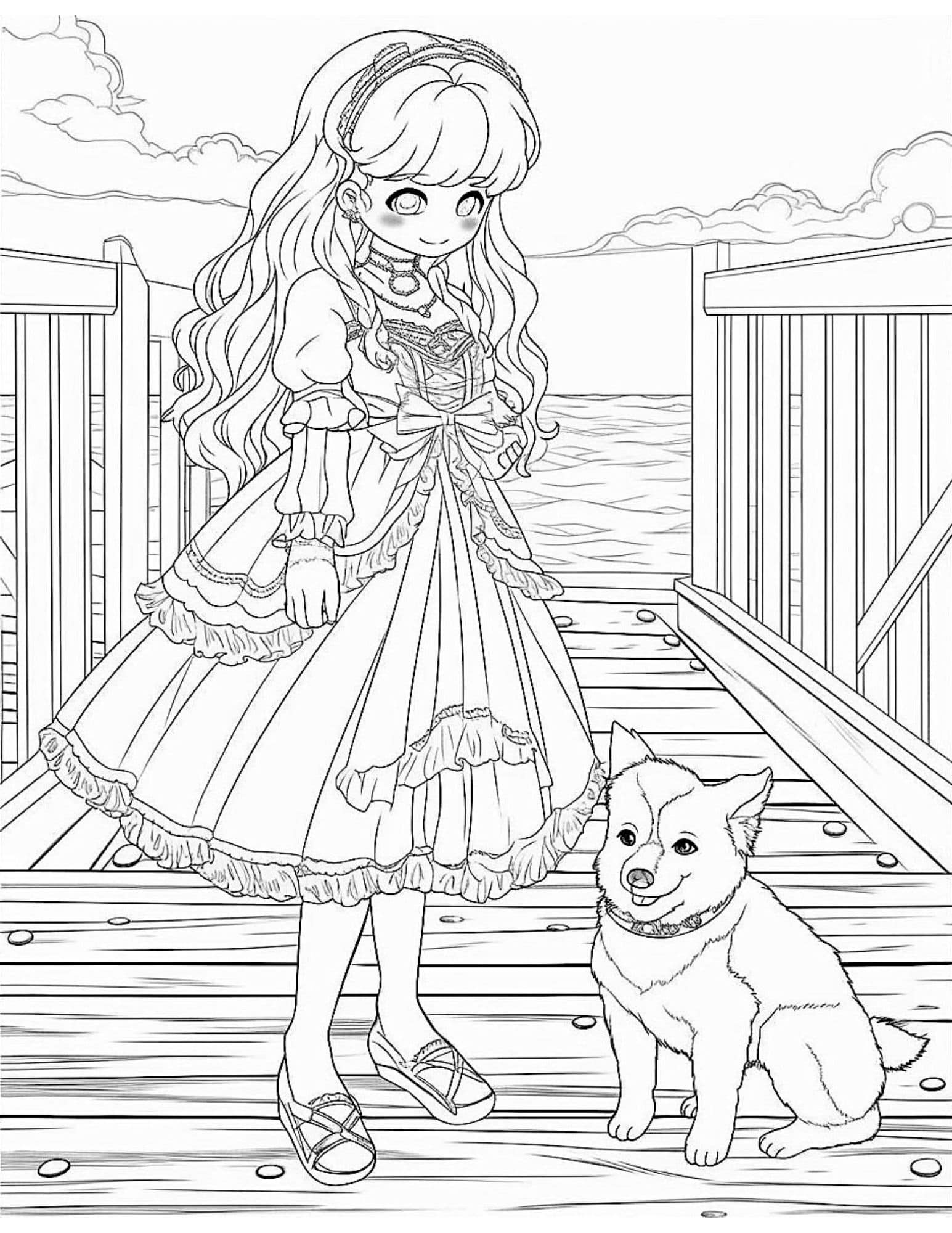 Gorgeous princess coloring pages for kids and adults