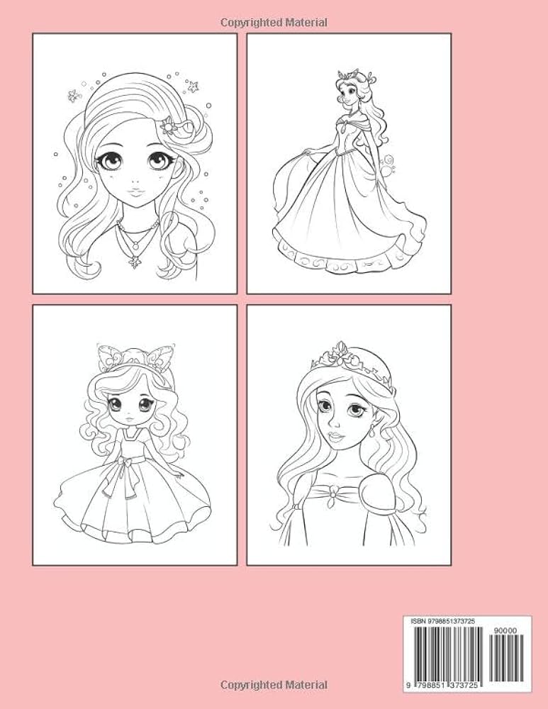 My little princess coloring book fun coloring book for kids my little coloring book studio april books