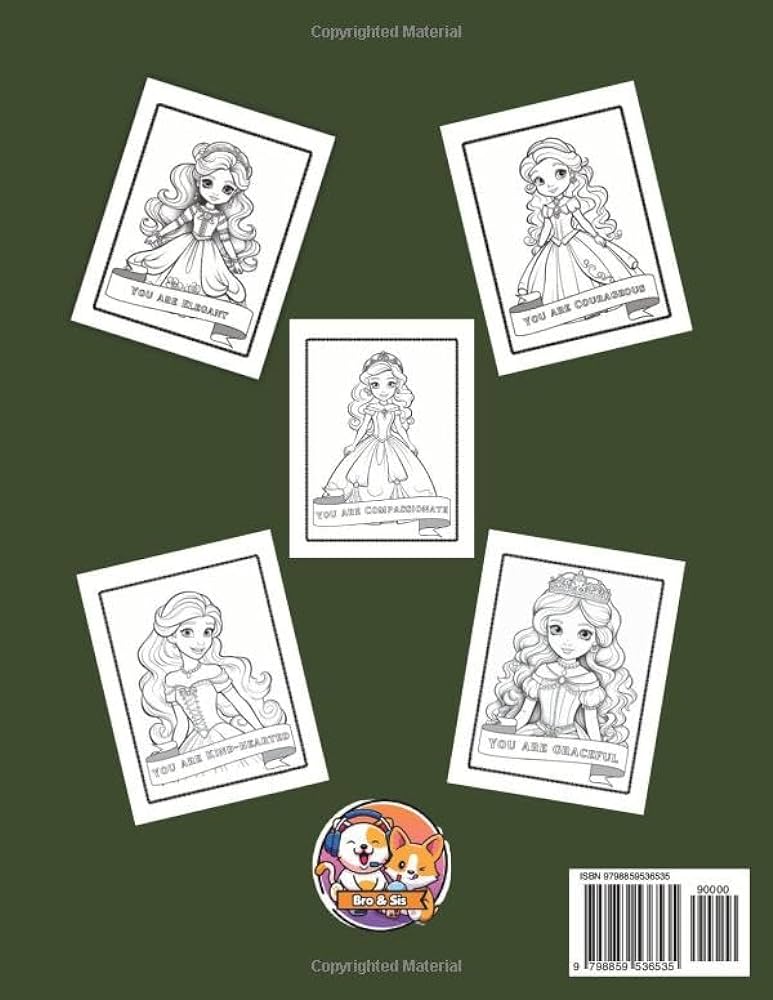 My little princess coloring book charming cartoon princesses fun coloring book for kids sis bro books