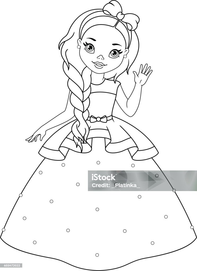 Little princess coloring page stock illustration