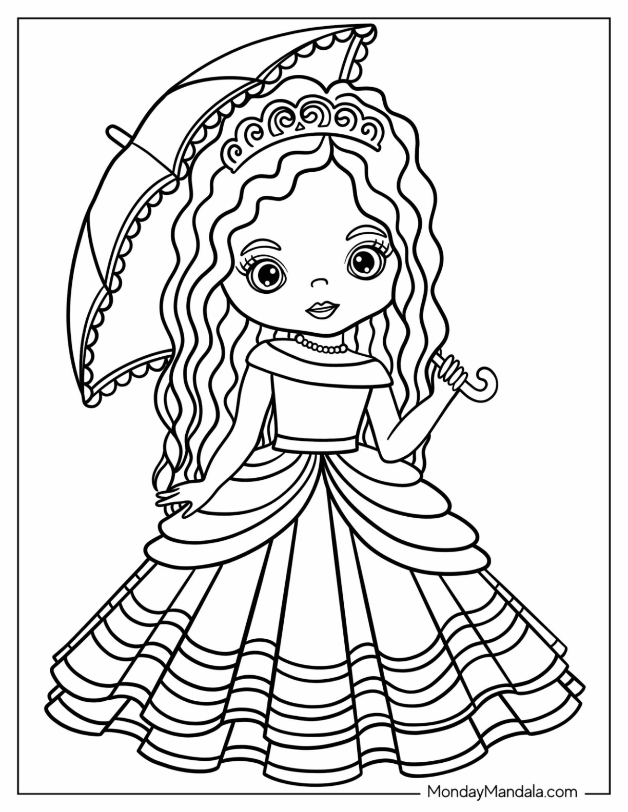 Princess coloring pages free pdf printables