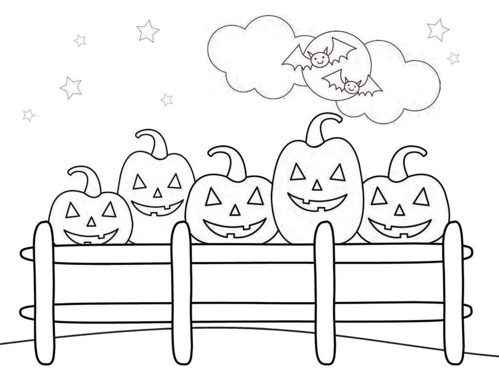 Jack o lantern coloring pages â mary martha mama