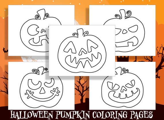 Spooky fun for little ones halloween pumpkin coloring pages for preschool and kindergarten pdf file instant download instant download