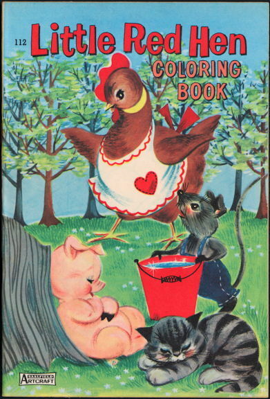 S rare big little coloring book â little red hen new old stock