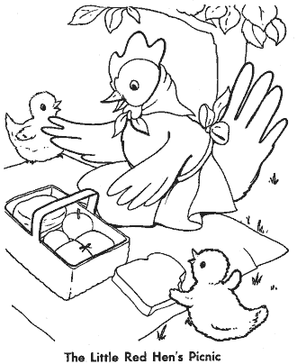 Little red hen coloring pages for kids