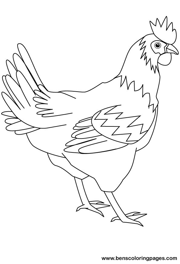 Hen coloring page