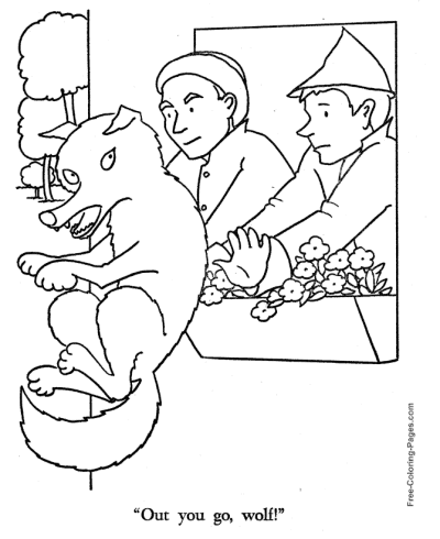 Little red riding hood story coloring pages