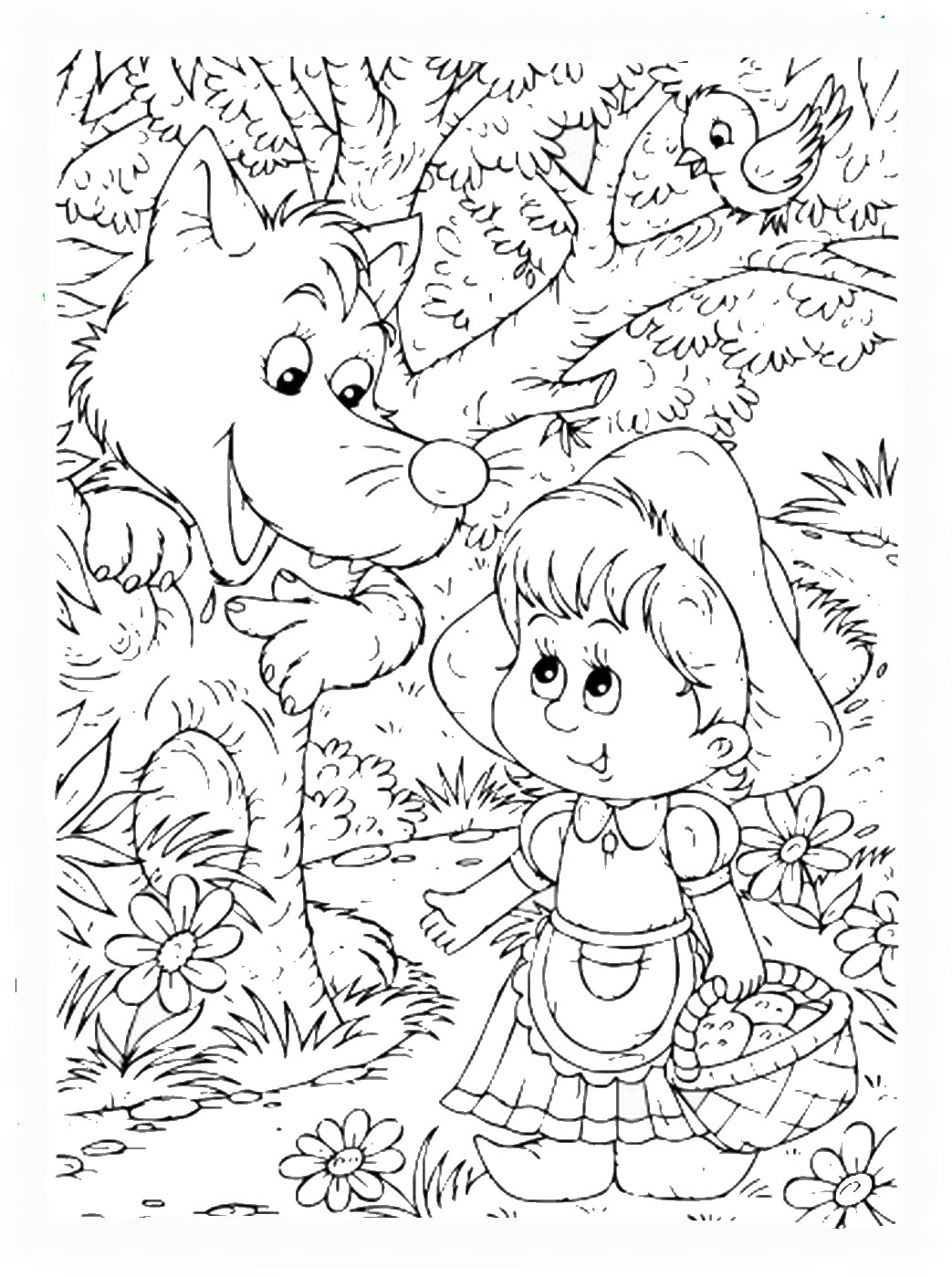Little red riding hood coloring pages â birthday printable