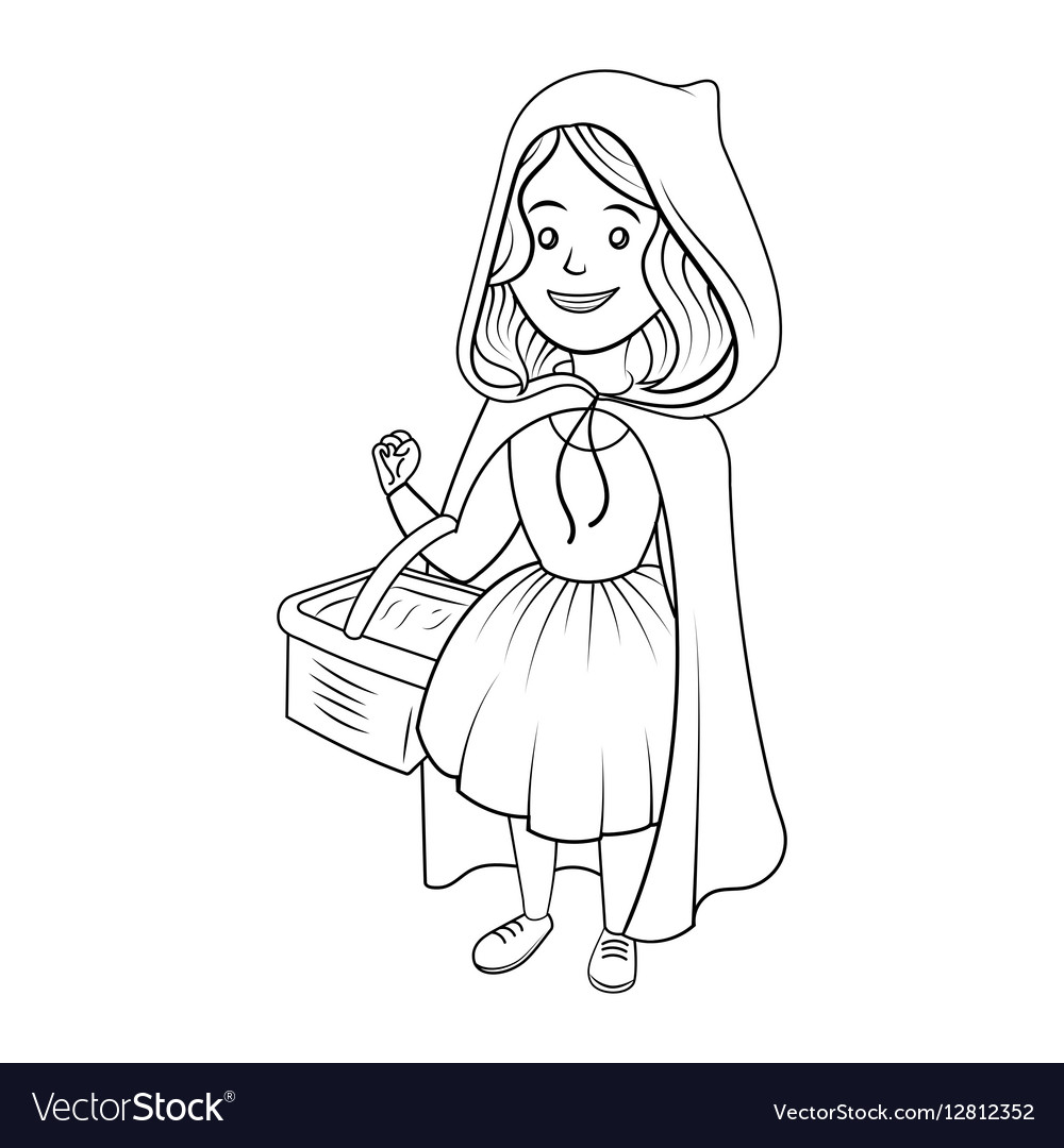 Little red riding hood coloring book royalty free vector