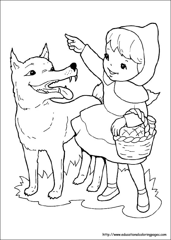Little red riding hood coloring pages free for kids