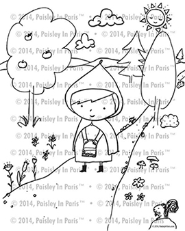 Free little red riding hood coloring page