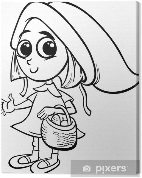 Canvas print little red riding hood coloring page